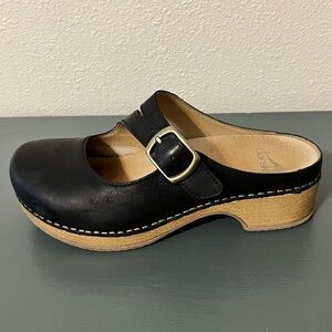 Dansko Mary Jane black clogs